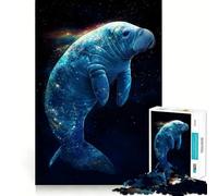 Cosmic Manatee Jigsaw Puzzles for Adults1000 Pieces Mindful Game, Fine Cut, Happy Challenge, Xmas Gift (38x52cm)