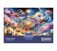 Cosmic Mandala 1000 Pieces Classic Jigsaw Puzzle Harmony Art Jigsaw Puzzle Set Thick Cardboard Impossible Hard Challenging Relaxation Creativity Gift Giving Indoor Leisure Puzzle 52x38cm/1000pcs