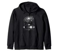 Cosmic Motion Galaxy and Planetary Orbit Diagram Zip Hoodie