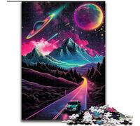 Cosmic Mountains Road 1000 Piece Jigsaw Puzzle for Adults Teens, Perfect for Game Nights, Colorful Toy for Home Gift (26x38cm)