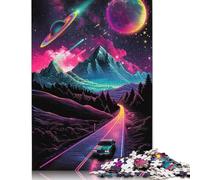 Cosmic Mountains Road Puzzle Rectangular Paper Board Paper Rectangular Jigsaw Puzzle for Adult Children 1000pcs (75x50cm)