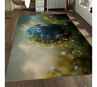 Cosmic Natural Style Area Rug Floating Planet Pattern Rugs Washable 80x150cm Area Rugs Soft Non Slip Carpet for Living Room Bedroom Study Room Indoor Decor