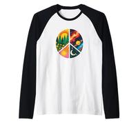 Cosmic Nature Peace Sign Universe Earth Harmony Symbol Raglan Baseball Tee