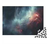 Cosmic Nebula Cloud 1000-Piece Puzzle for Adults, 52x38cm/1000pcs; for An Enjoyable Break at The Table; White Cardboard for Cleaner Sorting