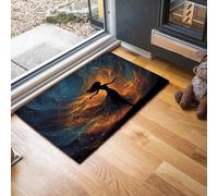 Cosmic Nebula Door Mats Indoor, Machine Washable Female Figure Doormats, Dirt Trapper Mat, Absorbent Entrance Rug, Non-slip Floor Mats for Inside, Front Back Door (50 x 80 cm, Blue)