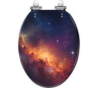 Cosmic Nebula Elongated Resin Toilet Seat for Bathroom
