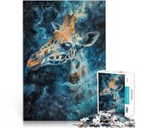 Cosmic Nebula GiraffeAdults Puzzles 1000 Piece Jigsaws Challenging Game and Family Play Suitable for desktop decoration 38x26cm