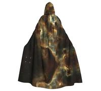 Cosmic Nebula Patterned Hooded Poncho, Unisex Hooded Poncho For Cosplay Halloween Costume Party