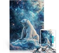Cosmic Nebula Polar BearPuzzles for Adults 1000 Piece Decompressing Intellectual Educational Toy Home Decoration Toys 38x26cm