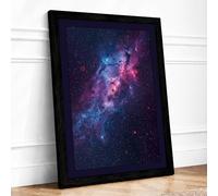 Cosmic Nebula Space Framed Wall Art Print A4 Black