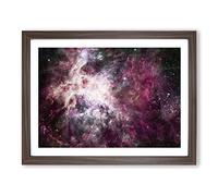 Cosmic Nebula Space Universe Modern Framed Print | A2 Walnut Framed Wall Art | Ready to Hang | Modern Space Picture | Living Room Bedroom Lounge Office