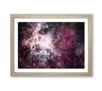 Cosmic Nebula Space Universe Modern Framed Print | A3 Oak Framed Wall Art | Ready to Hang | Modern Space Picture | Living Room Bedroom Lounge Office