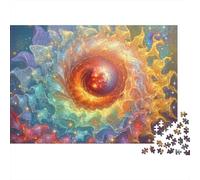 Cosmic Nebula Spiral 1000 Piece Relaxation Puzzle for Adults Fiery Cosmic Eye Art Premium Sturdy Challenging Stress Relief 52x38cm/1000pcs