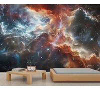 Cosmic Nebula Wall Mural Sci-Fi Galaxy Mural Wallpaper 3D Pillars of Creation Wallpaper Space Landscape Murals for Living Room Bedroom Bathroom 430 x 300 cm
