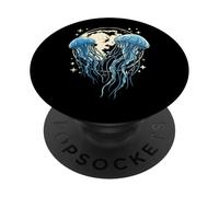 Cosmic Ocean Jellyfish Under Full Moon Jellyfish PopSockets Adhesive PopGrip