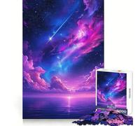 Cosmic Ocean Twilight with Shooting Star Jigsaw for Teenagers 1000 Pieces Brain Power, Clean Cut, Fun Challenge, (38x26cm)