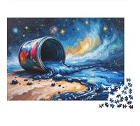 Cosmic Paint Pour Art 1000-Piece Jigsaw Puzzle for Adults, 38x26cm/1000pcs; Smooth White Pieces for Easy Handling; A Calm After-work Activity
