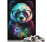 Cosmic Panda with Glasses Jigsaws Puzzle 1000 Pieces Adult Jigsaw Puzzle Educational Games Toys Diy Wooden Creative Puzzle Gifts 1000pcs (75x50cm)