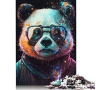 Cosmic Panda with Glasses Puzzles 1000 Piece Jigsaws for Adults Learning Educational Toys Family Games Festival Birthday Gifts 1000pcs (75x50cm)