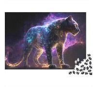 Cosmic Panther Beast 1000 Piece Jigsaw Puzzles Cosmic Elephant Silhouette for Adults Educational Game Beautiful Decoration Difficult Challenging Birthday Gifts 38x26cm/1000pcs