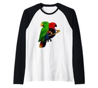 Cosmic Parrots Duality Split Parrot Space Portal Sci-Fi Raglan Baseball Tee