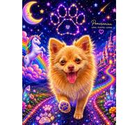 Cosmic Paws: Pomeranian Constellation Journal | 120 Lined Pages | Colorful Fantasy Notebook for Dog Lovers