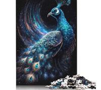 Cosmic Peacock Puzzle 500 Pieces Jigsaws Wooden Puzzle for Adults And Teenager Puzzles for Adults Teens 500pcs (52x38cm)