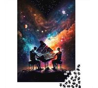 Cosmic Piano Jigsaw Puzzles 1000 Piece Recycled Paper Dual MusiciansPuzzle for Adults Jigsaw Puzzle Fun And Challenging Family Game Great Gift Idea 38x26cm/1000pcs