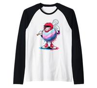 Cosmic Planet Lacrosse Helmet Stick Raglan Baseball Tee