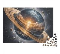 Cosmic Planet Ring 1000 Piece Thick Cardboard Jigsaw Puzzle for Teens 12-18, Logic Skill Puzzle, Holiday Activity, Thoughtful 70x50cm/1000pcs