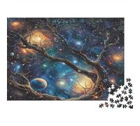 Cosmic Planets Jigsaw Puzzles Puzzle for Adults Kids. 1000 Piece Starry Sky Trees Impossible Challenge Toy Educational Games Home Decoration for Educational Games Gifts 1000pcs (75x50cm)