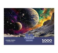 Cosmic Planets Thickened Wooden Jigsaw Puzzles Adults Fun 1000 Pieces Toy Intellectual Game Stress Relief Toy Home Decoration Education Game Relaxation and Intelligence 1000pcs (75x50cm)