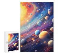 Cosmic Planetscape, 1000 PCS Wooden Picture Puzzle for Grown-Ups, New Year Decoration, for Relaxing Solo Or Group Play