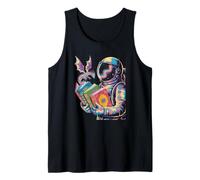 Cosmic pop Art Astronaut Holding Magical Universe Books Tank Top