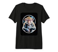 Cosmic Primate Contemplating the Moon Premium T-Shirt