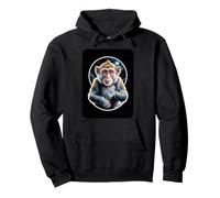 Cosmic Primate Contemplating the Moon Pullover Hoodie