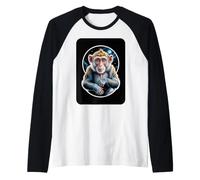 Cosmic Primate Contemplating the Moon Raglan Baseball Tee