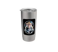 Cosmic Primate Contemplating the Moon Stainless Steel Insulated Tumbler