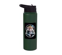Cosmic Primate Contemplating the Moon Stainless Steel Insulated Water Bottle