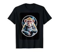 Cosmic Primate Contemplating the Moon Value Graphic T-Shirt, Men, Black, S