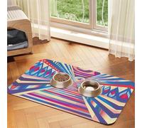 Cosmic psychedelia Pet Feeding Mat Dog Cat Eating Food Absorbent Leather Tablecloth for and Water Bowl Waterproof No Stains Quick Dry Non-Slip 23.62 * 15.75IN