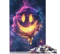Cosmic Psychedelic Smiley 500 Piece Jigsaw Puzzles for Adults | | Family Fun Jigsaws Puzzles for Adults Gifts Intellectual Games 500pcs (52x38cm)