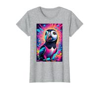 Cosmic Puffin Odyssey Psychedelic Icelandic Bird Trippy T-Shirt, Women, Heather Grey, XX-Large