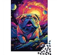 Cosmic Pug Adventure Puzzle 1000 Pieces for Adults, Animal Theme Challenge for Calm Screen Free Fun 52x38cm/1000pcs