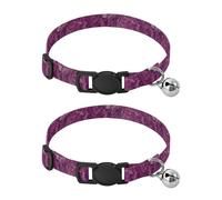 Cosmic Purple Gold Metal Bell Included Cat Collar 2 Pack Collar for Puppy
