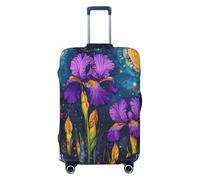 Cosmic Purple Irises Print Luggage Covers Suitcase Protector Fit 18-32 Inch Luggage-Medium