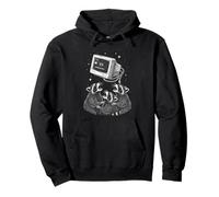 Cosmic Raccoons Worship Retro Computer Pullover Hoodie
