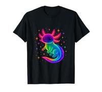 Cosmic Rainbow Axolotl Cute Amphibian Stars T-Shirt