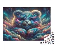 Cosmic Red Panda Jigsaw Puzzles Nebula Fur Creature 1000Pc Recycled Paper for Adults Puzzle Fun Activity Home Exercising Hands-on Skills Great Gift Idea 52x38cm/1000pcs