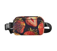 Cosmic Red Strawberry Fashion Crossbody Bag Waist Packs for Men Women Waterproof Sling Bag Travel Essential with Adjustable Strap for Travel Shopping Running